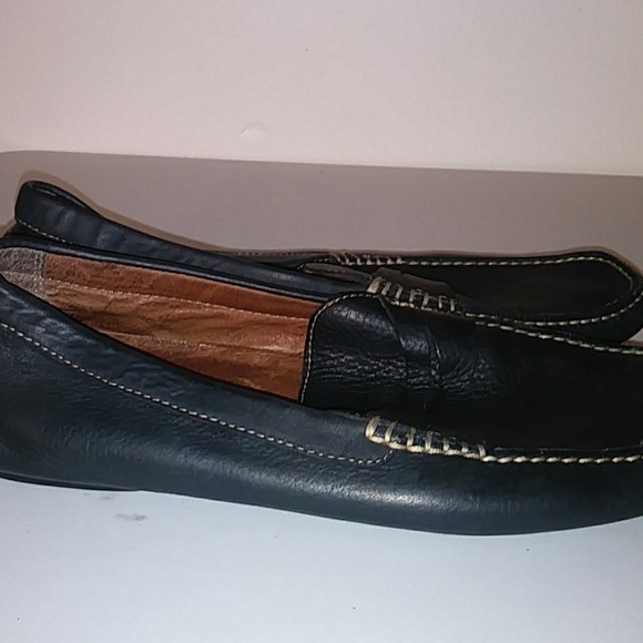 Donald J Pliner Black Pebble Leather Penny Loafers - Picture 7 of 8